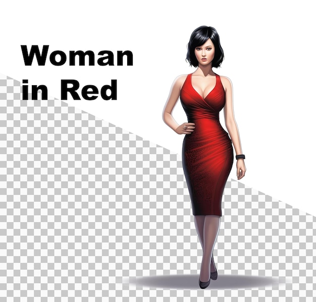 PSD femme en illustration de robe rouge, femme en robe rouge, femme en robe rouge, femme en robe rouge, femme en illustration de robe rouge, femme en illustration de robe rouge, femme en illustration de robe rouge