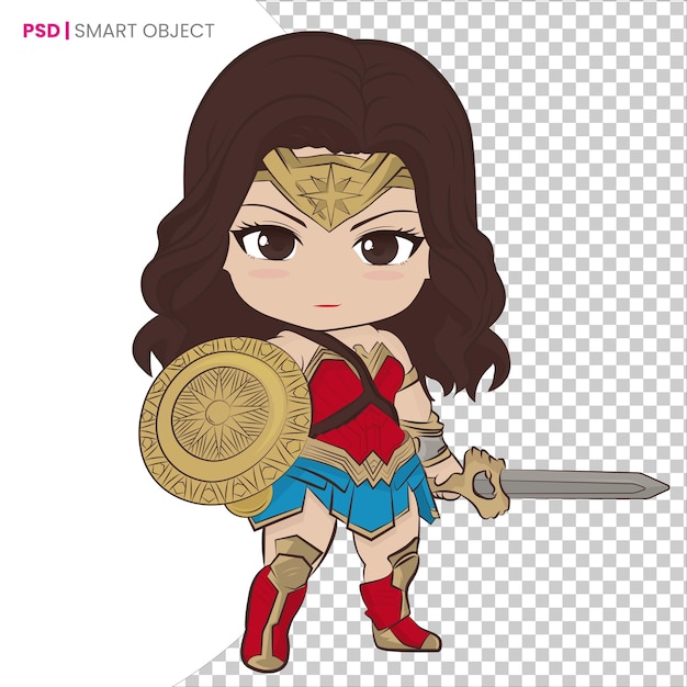 PSD la femme merveilleuse chibi