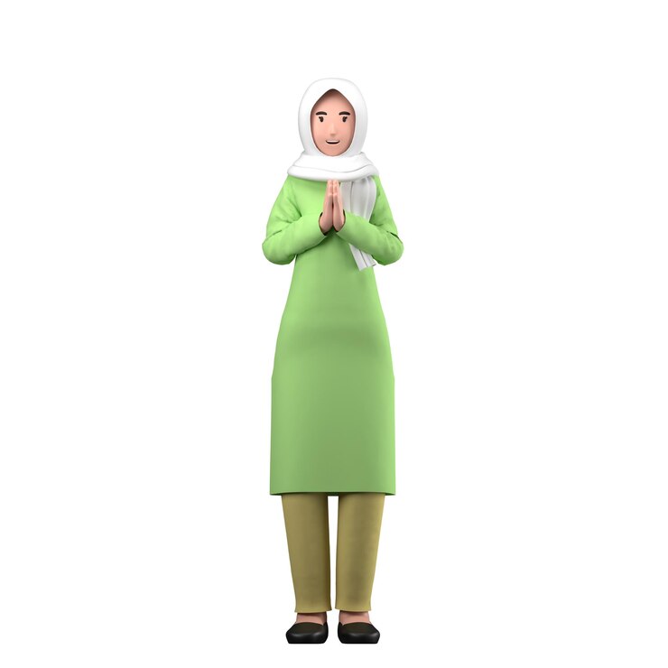 PSD femme musulmane avec le hijab bonne fête ramadan moubarak