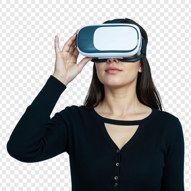 Une femme portant un casque VR