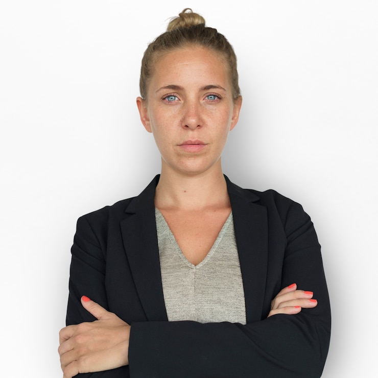 PSD femme serious studio portarit concept