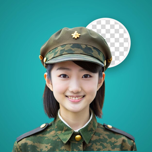 Une Femme Soldat En Uniforme Militaire Isolée Sur Un Fond Blanc Modèle Psd