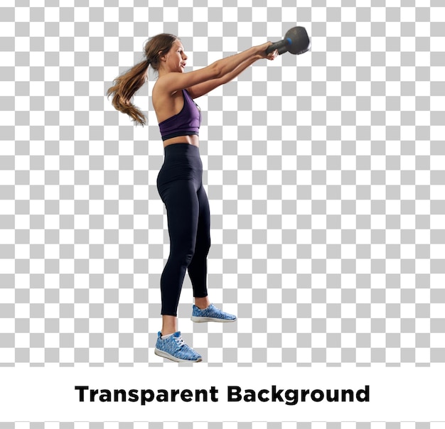 Une femme soulevant une kettlebell