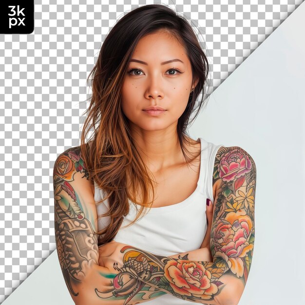 PSD une femme avec un tatouage sur le bras