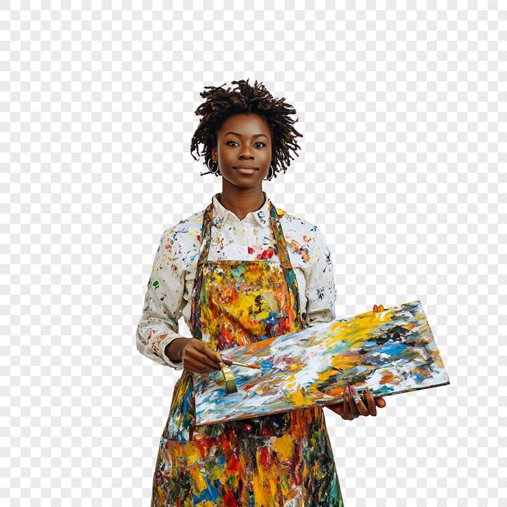 PSD une femme tenant un morceau de papier avec une photo d'une femme tenant un bout de papier