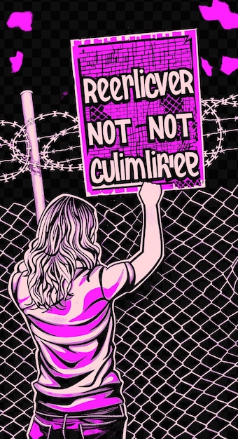 PSD une femme tenant un panneau disant que les réfugiés ne sont pas des criminels i psd poster banner design art refugee