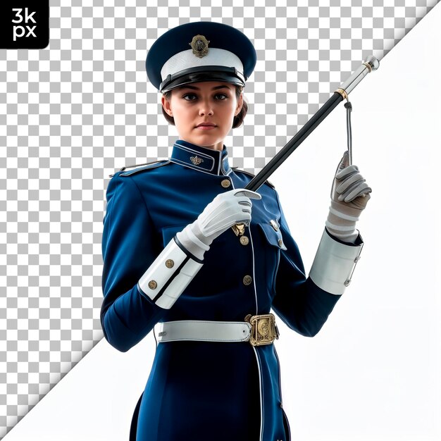 PSD une femme en uniforme bleu avec les lettres k - r dessus