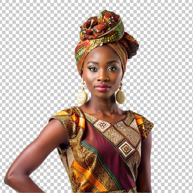 PSD une femme vêtue de tissu africain