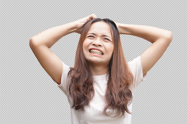 Les femmes asiatiques marquent les mains en croix.