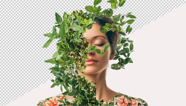 PSD femmes sur un fond transparent