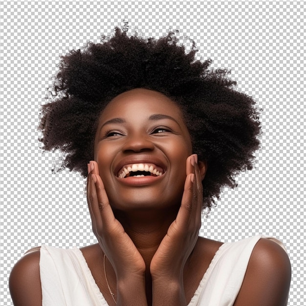 PSD les femmes noires heureuses sourient.
