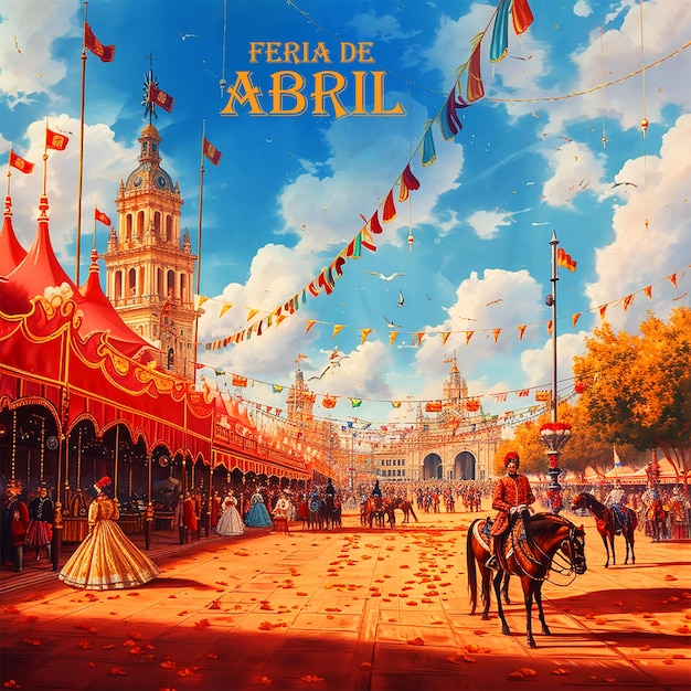 Feria de abril es una fiesta tradicional en sevilla.