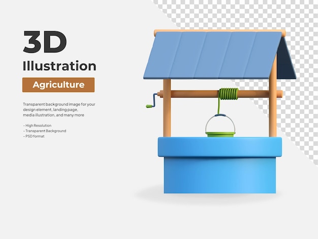 Ferme bien agriculture agriculture 3d icône illustration