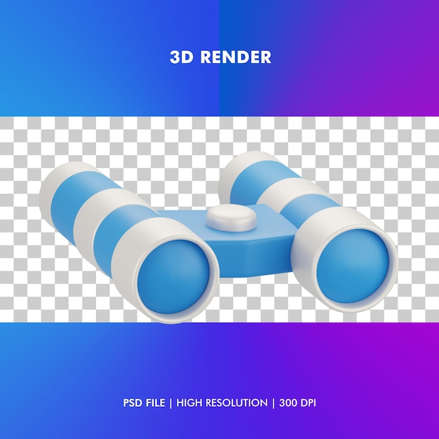 Fernglas 3d-render-illustration isoliert