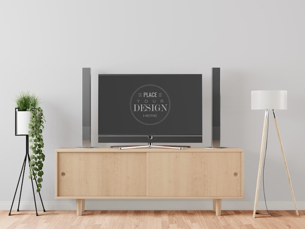 Fernseher im wohnzimmer mockup