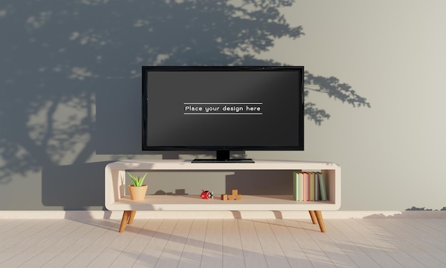 Fernseher im Wohnzimmermodell.