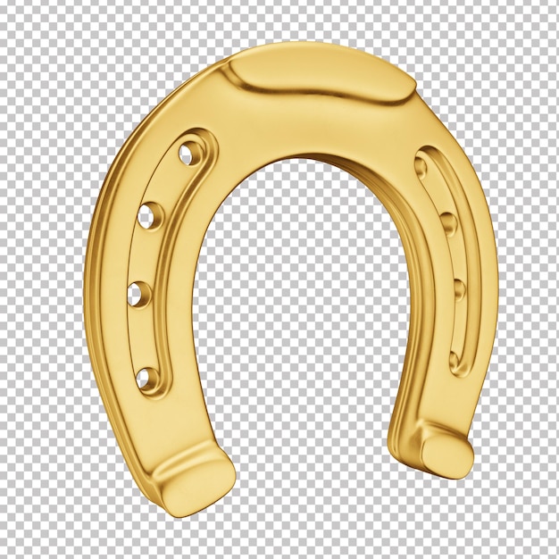 ferradura dourada 3d com fundo transparente