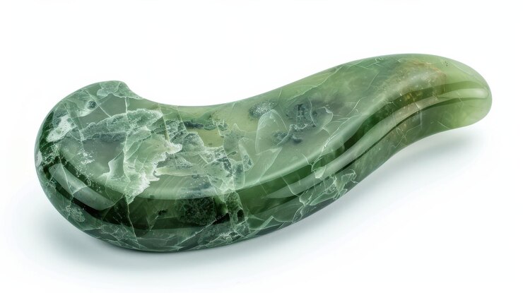 PSD ferramenta de massagem de jade verde concebida para sessões de terapia de relaxamento em práticas de bem-estar a qualquer hora do dia