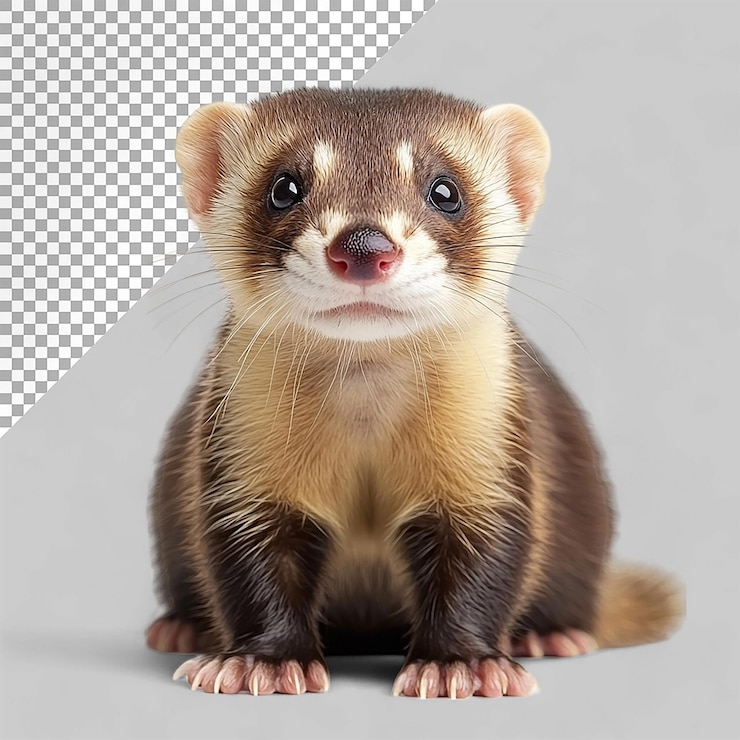PSD ferret animal on transparent background