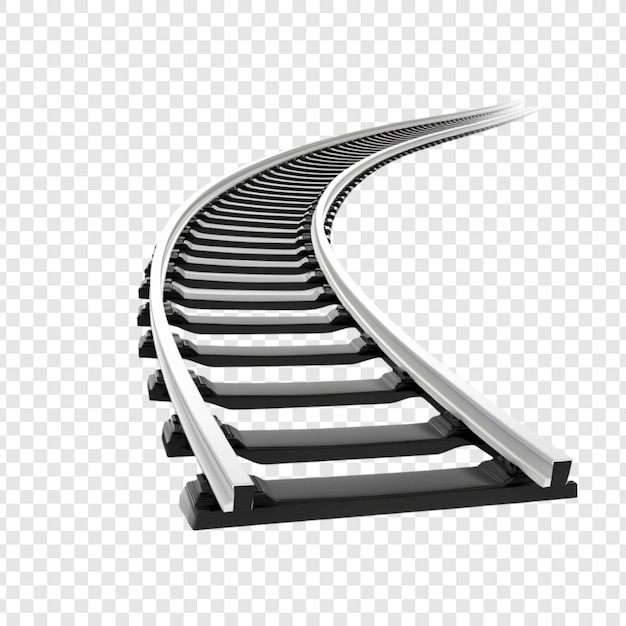 ferrocarril aislado en transparente
