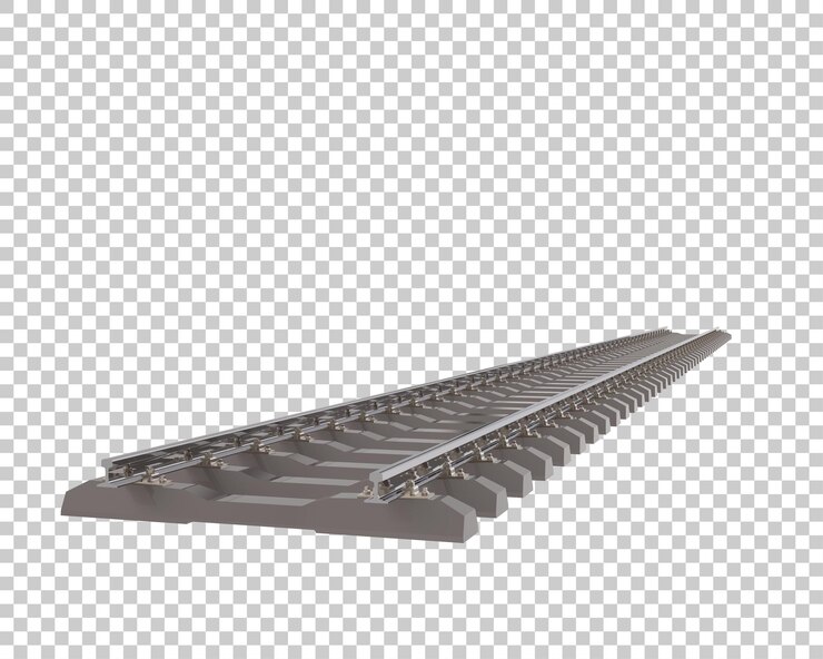 PSD ferrocarril en la ilustración de renderizado 3d de fondo transparente