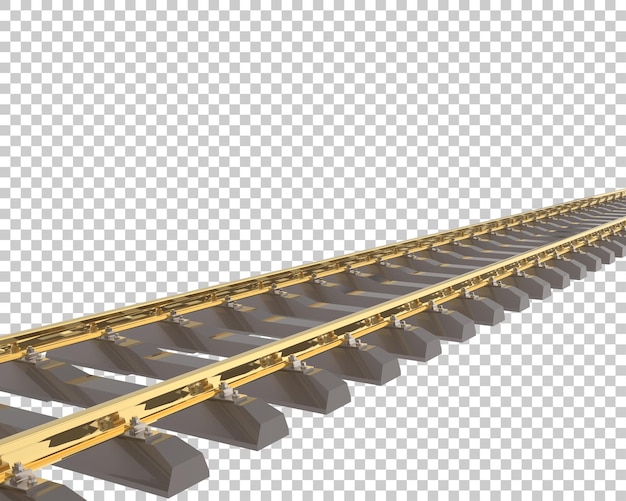 Ferrovia na ilustração de renderização 3d de fundo transparente