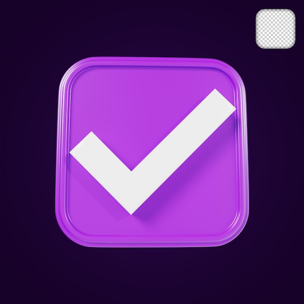 Fertig-Symbol 3D-Mobile-App
