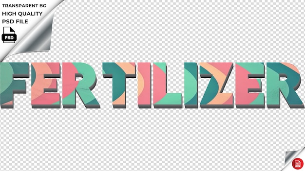 Fertilizante tipografía gradiente turquesa textura retro psd transparente