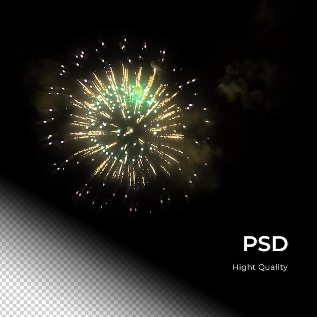 PSD festa de celebração de fogos de artifício feliz ano novo png psd transfarent background