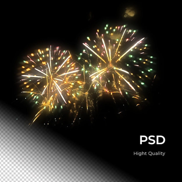 PSD festa de celebração de fogos de artifício feliz ano novo png psd transfarent background