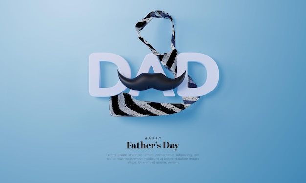 Festa del papà 3d con papà che scrive