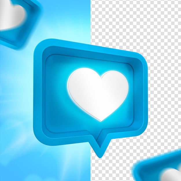 Festa del papà cuore blu emoji facebook per composizione 3d render