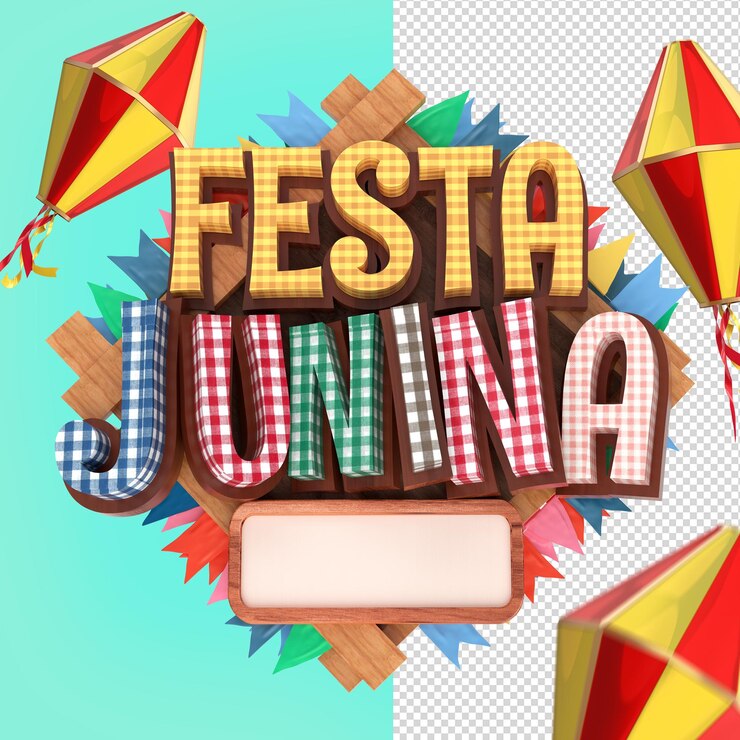 PSD festa junina 3d stamp for saint john celebration