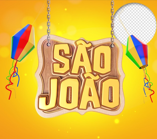 Festa junina de sao joao brazil renderização 3d realista