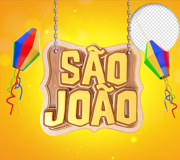 PSD festa junina de sao joao brazil renderização 3d realista