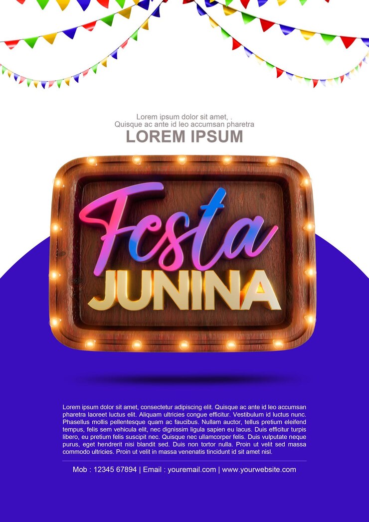 PSD festa junina gerenderte 3d-konzeptvorlage mit transparentem hintergrund