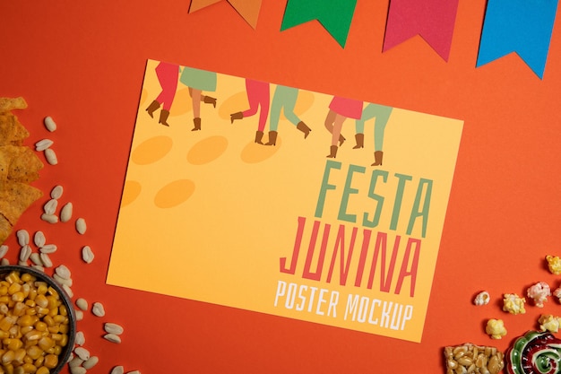 PSD festa junina poster-mockup-design
