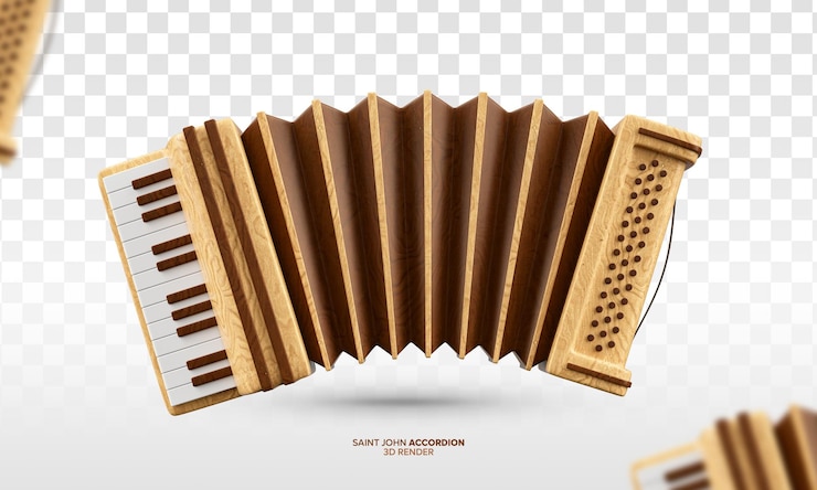 PSD festa junina sao joao akkordeoninstrument 3d-rendering isoliert