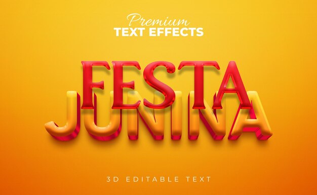 Festas junina 3d gelber text effekte