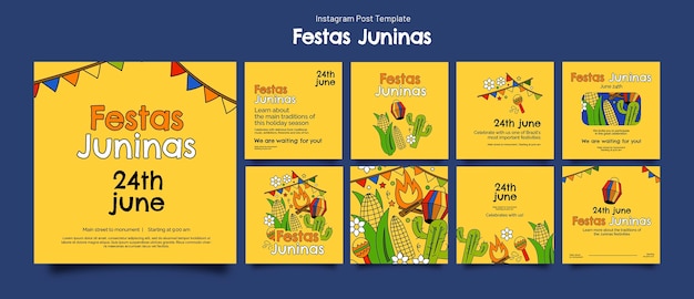 Festas juninas celebración publicaciones de instagram