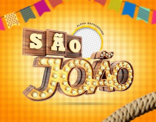 PSD festas juninas de sao joao brazil renderização 3d realista