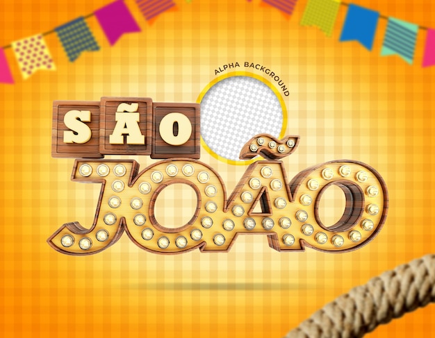 Festas juninas de sao joao brazil renderização 3d realista