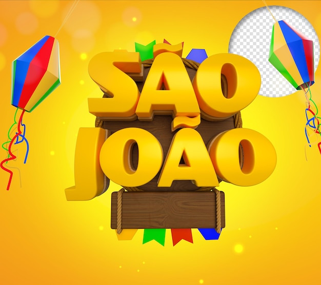 Festas juninas de sao joao brazil renderização 3d realista