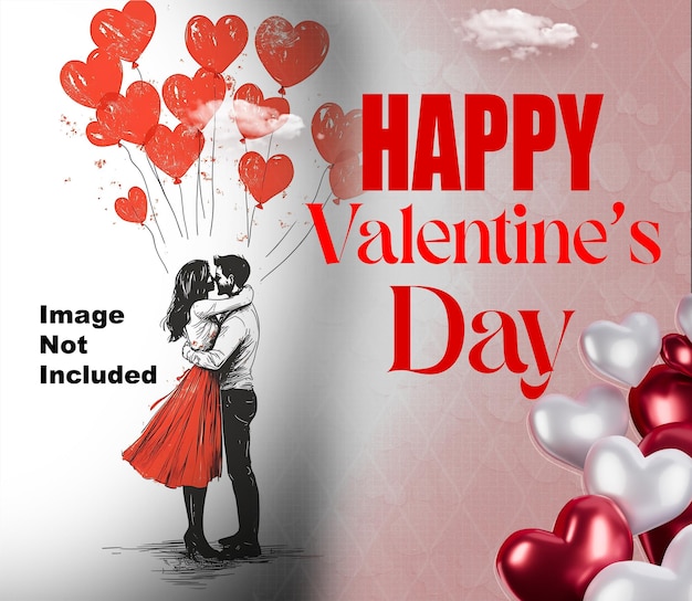 Festbanner zur Feier des Valentinstags
