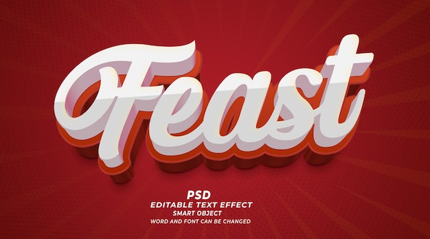 Fester 3D-bearbeitbarer Photoshop-Texteffektstil mit Premium-Hintergrund
