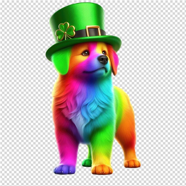 PSD festivaciones peludas 3d animales vestidos para el día de san patricio