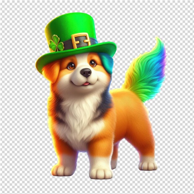 PSD festivaciones peludas 3d animales vestidos para el día de san patricio