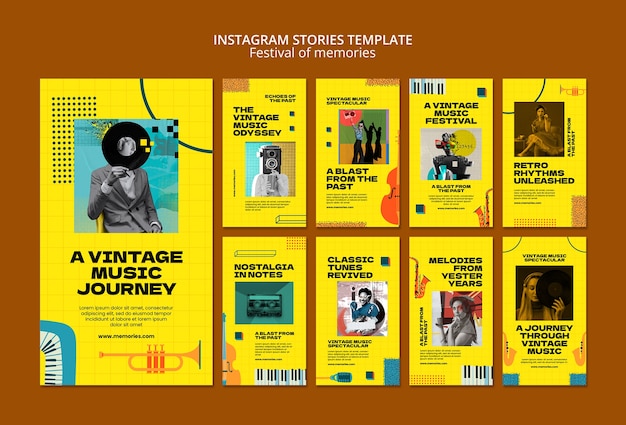 PSD festival de memórias histórias de instagram