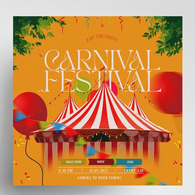 Festival della festa del carnevale Event Instagram Flyer Design