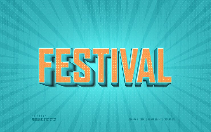 PSD festival editable premium psd text effect